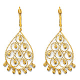 14K Yellow Gold DC Chandelier Hanging Earrings