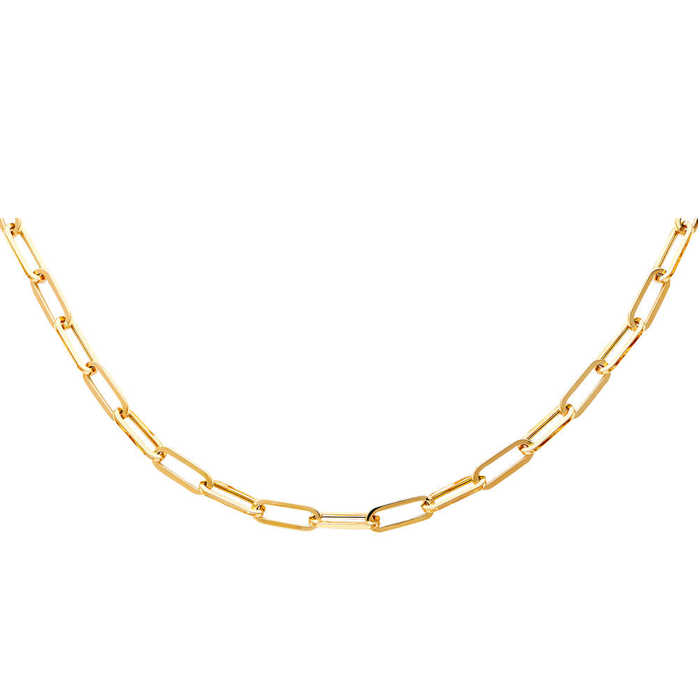 14K Yellow Gold 5.5mm Hollow Paperclip Necklace