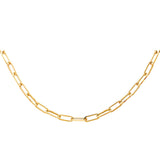 14K Yellow Gold 5.5mm Hollow Paperclip Necklace