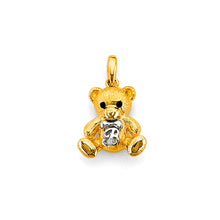 Load image into Gallery viewer, 14K Two Tone Gold Teddy Bear Pendant