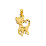 14K Yellow Gold 13mm Cat Pendant
