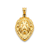 14K Yellow Gold Lion Face Pendant