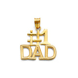 14K Yellow Gold #1 Dad Pendant