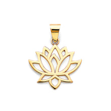 Load image into Gallery viewer, 14K Yellow Gold 20mm Lotus Flower Pendant
