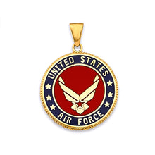 Load image into Gallery viewer, 14K Yellow Gold US Air Force Double Sided Pendant