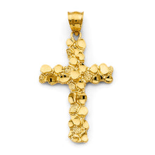 Load image into Gallery viewer, 14K Yellow Gold Nugget Cross Pendant