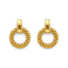 Load image into Gallery viewer, 14K Yellow Gold Fancy Round Mesh Design Earrings