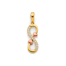 Load image into Gallery viewer, 14K Two Tone Gold CZ Infinity Heart Pendant