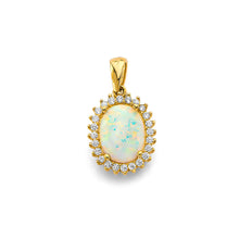 Load image into Gallery viewer, 14K Yellow Gold CZ Opal Pendant/Set