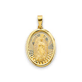 14K Yellow Gold 15mm Round Religious Pendant