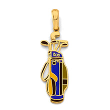 Load image into Gallery viewer, 14K Yellow Gold Enamel Golf Bag Pendant