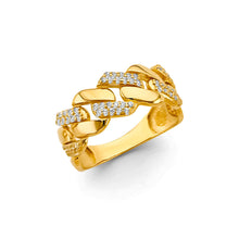 Load image into Gallery viewer, 14K Yellow Gold Link Style CZ Ring