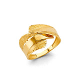 14K Yellow Gold Curved Fancy Ladies Ring
