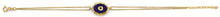 Load image into Gallery viewer, 14K Yellow Gold Fancy Blue Evil Eye Bracelet