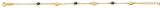 14K Yellow Gold Blue Color Evil Eye Bracelet