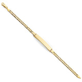 14K Yellow Gold Cuban ID Bracelet