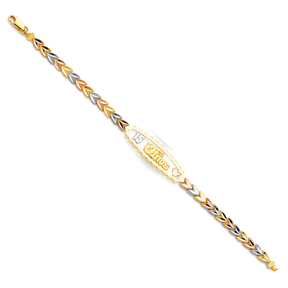 14K Tricolor 15YEARS ID Bracelet