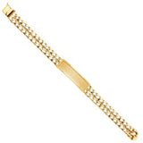 14K Yellow Gold 2L Light Cuban Link ID Bracelet