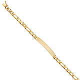 14K Yellow Nugget FIGARO LINK F-ID BRACELET