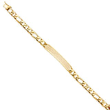 14K Yellow FIGARO LINK F-ID BRACELET