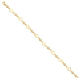 14K Yellow CZ Heart Bracelet
