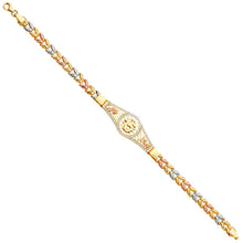 Load image into Gallery viewer, 14K Tricolor 15Years CZ Bracelet-7.5 inches
