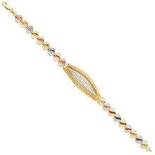 Load image into Gallery viewer, 14K Tricolor 15Years CZ Bracelet-7.5 inches