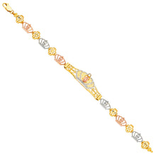 Load image into Gallery viewer, 14K Tricolorolor Guadalupe ID Bracelet