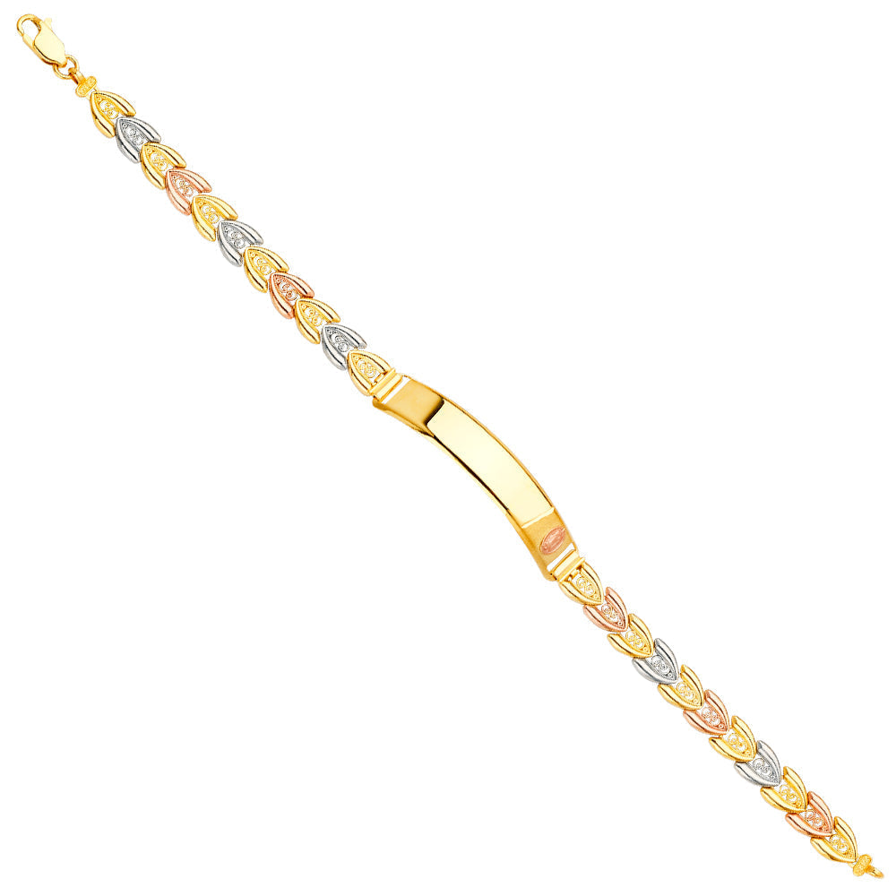 14K Tricolorolor Guadalupe ID Bracelet