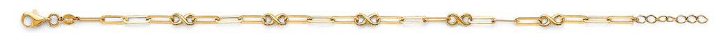 14K Yellow Gold Light Cross And Link Bracelet