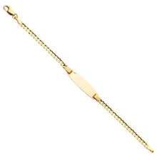 Load image into Gallery viewer, 14K Yellow Gold Cuban Baby Oval ID with Heart Bracelet