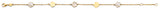 14K Yellow Gold Mother Of Pearl Flower Bracelet
