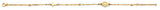 14K Yellow Gold Cross And Medal Light Bracelet
