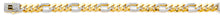 Load image into Gallery viewer, 14K Two Tone Gold 8.0mm Monaco Figaro 3? With CZ Link Chain