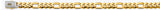 14K Two Tone Gold 8.0mm Monaco Figaro 3? With CZ Lock Chain