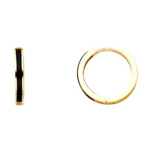 Load image into Gallery viewer, 14K Yellow ONYX HUGGIES Earring 1.4grams