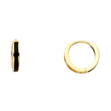 Load image into Gallery viewer, 14K Yellow ONYX HUGGIES Earring 1.2grams