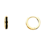 14K Yellow ONYX HUGGIES Earring 1.2grams