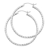 14K White Gold 1.5mm Hoop Earrrings