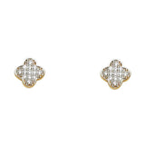 14K Gold 7mm CZ Earrings