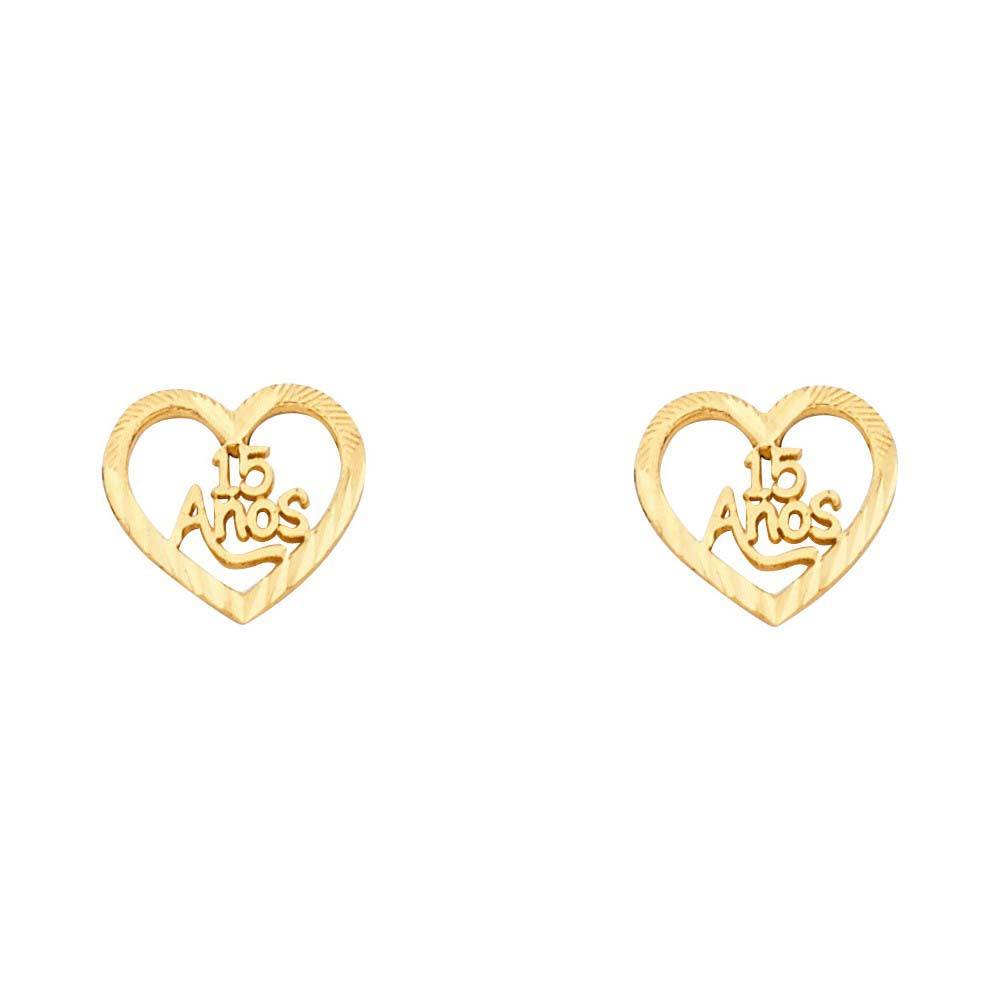 14K Yellow Gold 10mm 15 Years Post Earrings