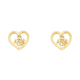 14K Yellow Gold 10mm 15 Years Post Earrings