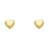 14K Yellow Gold 8mm Heart Post Earrings