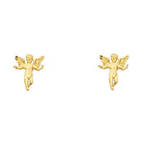 14K Yellow Gold 8mm Baby Angel Post Earrings
