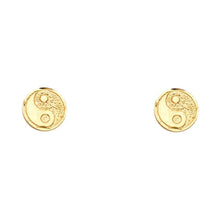 Load image into Gallery viewer, 14K Yellow Gold Eastern Lucky Post Earrings