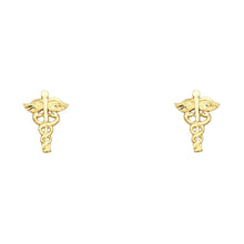 Load image into Gallery viewer, 14K Yellow Gold 7mm Clinic Mark Post Earrings