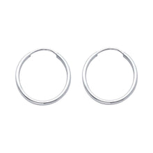 Load image into Gallery viewer, 14K White Gold 1.5mm Hoop Earrings