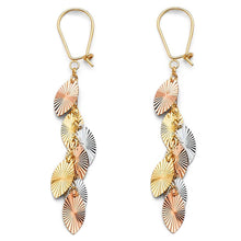 Load image into Gallery viewer, 14K Tri Color Hanging Earrings