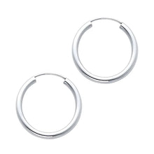 Load image into Gallery viewer, 14K White Gold 2mm Hoop Earrings