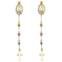 Load image into Gallery viewer, 14K Tri Color Hanging Earrings
